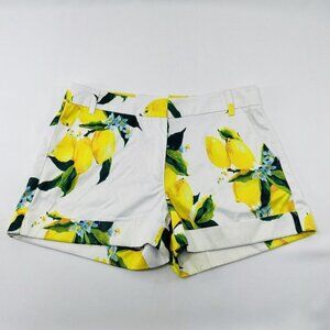 Lemon Chino Shorts Booties Women Size S Spring Summer Colorful Fruit Lemonade